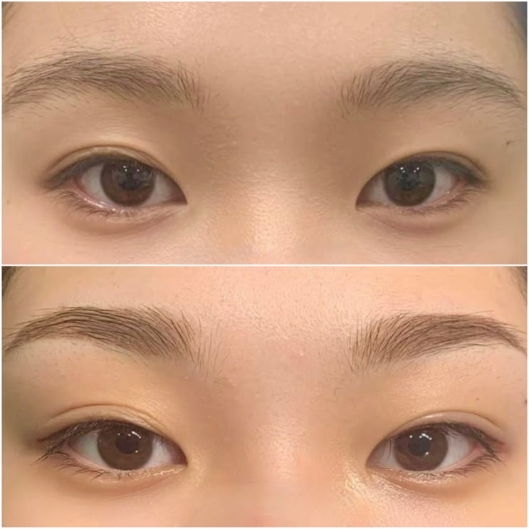  브라운 아이라인 브라운 눈썹 반영구