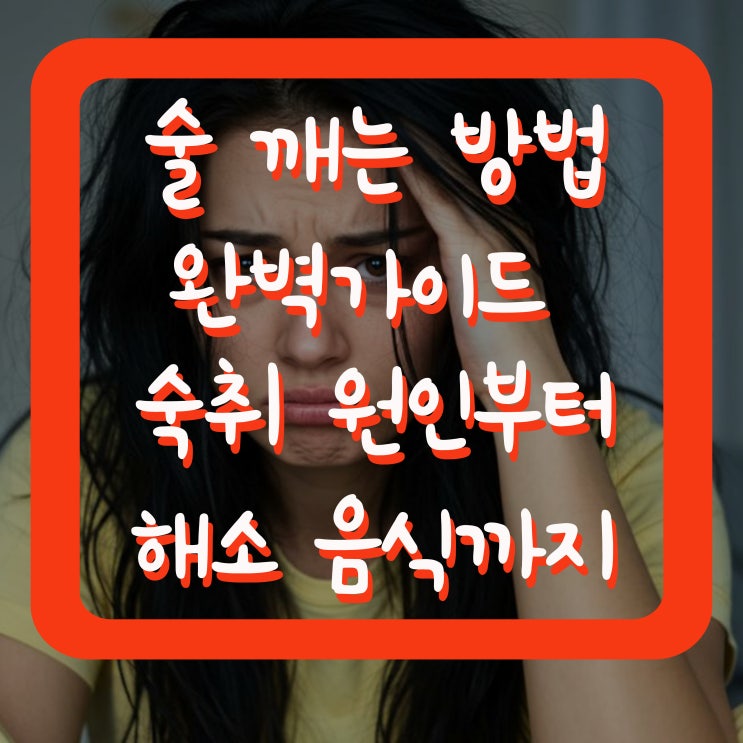  술 깨는 방법 완벽 가이드 숙취 원인부터 해소 음식까지