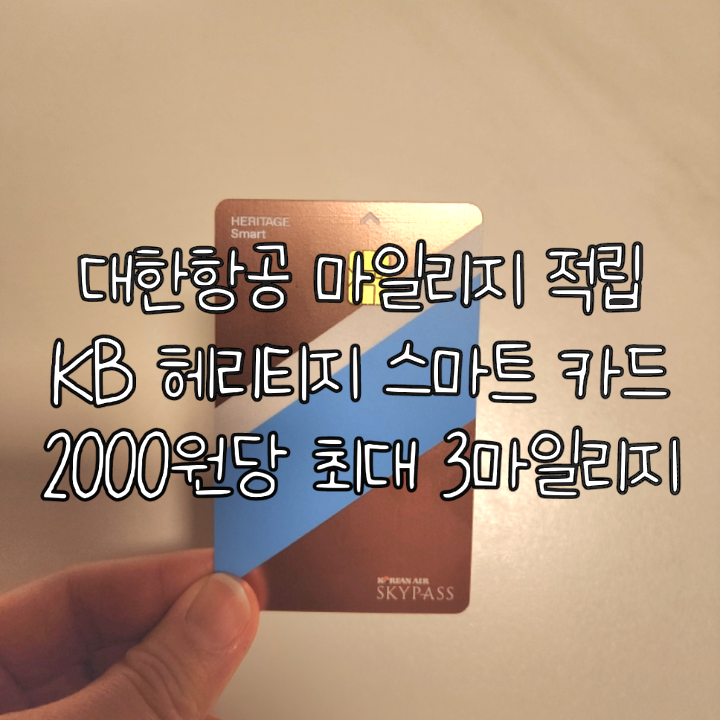  해외여행 카드 추천 대한항공 마일리지 적립카드 국민 헤리티지 스마트 카드