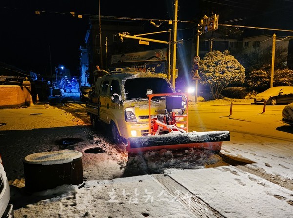  장성군 27~28일 평균 7.2cm 눈 내려, 대설주의보 24시간 철저 대응