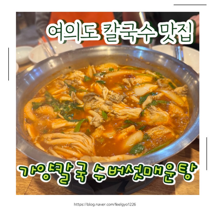  또간집 여의도 칼국수 맛집 가양칼국수버섯매운탕