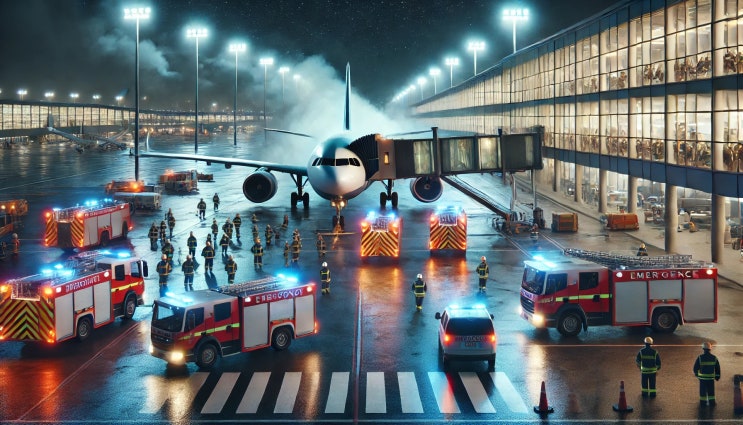 김해공항 <b>에어부산 항공기 화재</b>, 승객 169명의 비상탈출 ️