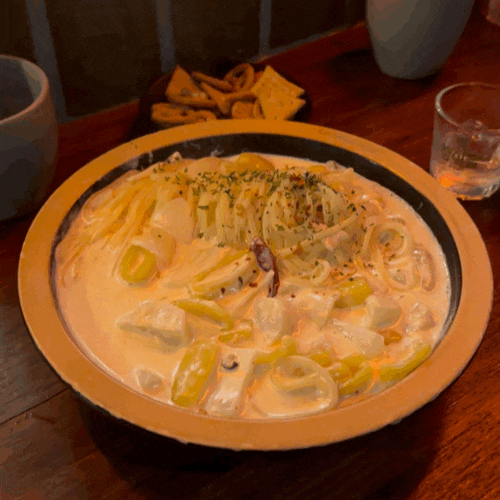  포항 영일대 숨은 안주 맛집 사슴 매콤크림관자수제비 추천