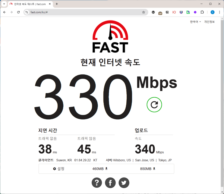  OTT감상을 위한 인터넷 속도 요구사항과 인터넷 속도 측정
