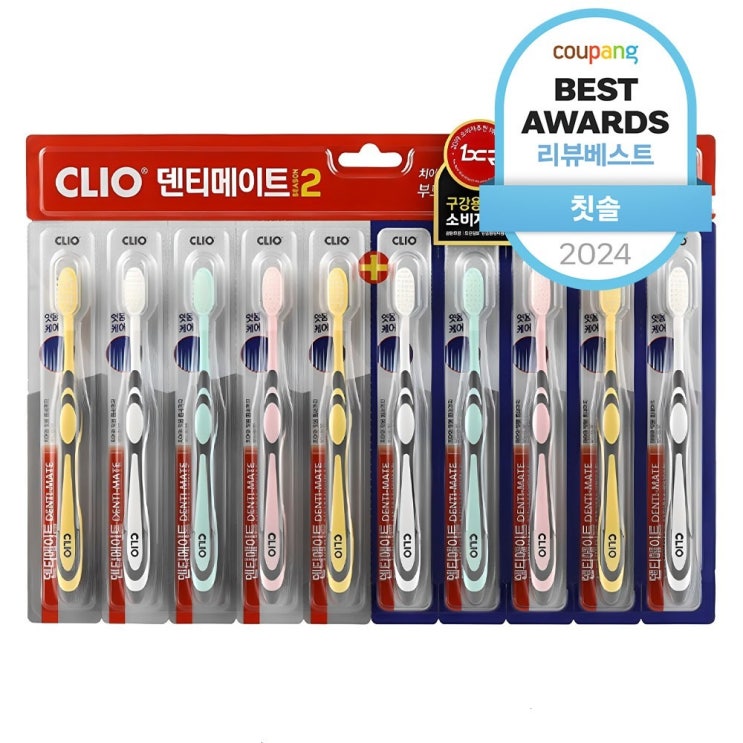  크리오 덴티메이트 시즌2 초극세모 칫솔, 10개입, 1세트