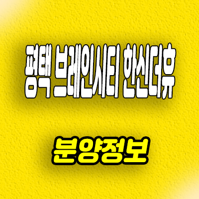  평택 브레인시티 한신더휴 신축 아파트 장안동 미분양 모델하우스