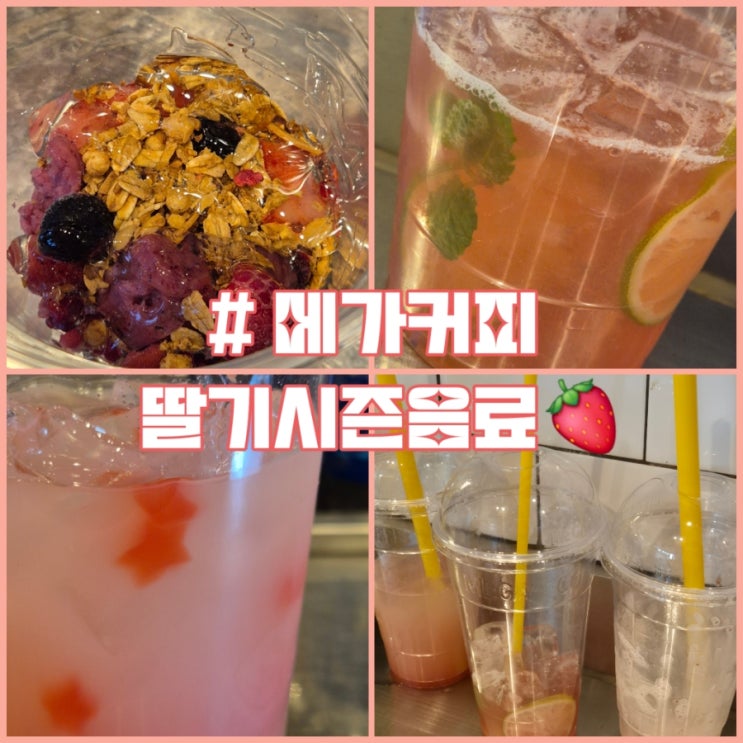  메가커피 알바생이 리뷰하는, 2025 딸기매직컬 시즌 음료 / 할인정보 가격 칼로리