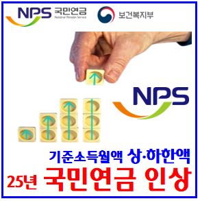  25년 7월 국민연금 인상 (ft. 기준소득월액 상하한액) : 보험료율, 지역직장가입자, 급여액계산, 조회, 비과세, 정정, 변경, 기준, 최저고보험료, A값, 637만원, 건강