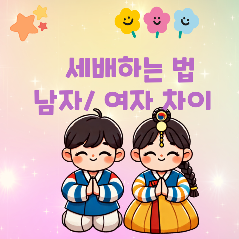 설날 세배하는법 남자 여자 손위치 차이 절하는 순서 방법 무릎?