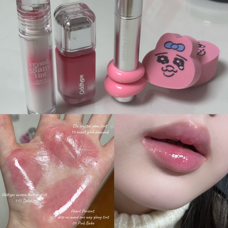 라이트 톤은 무조건! 딥한 착색 없이 맑은 핑크립 하트퍼센트 도트 온 무드 원웨이 글로이 틴....