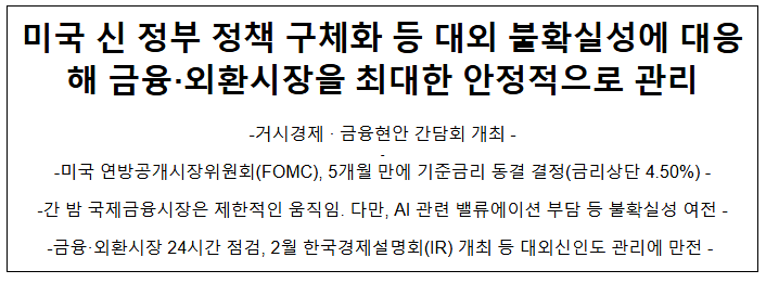 거시경제·금융현안간담회 개최 거시경제·금융현안간담회 개최