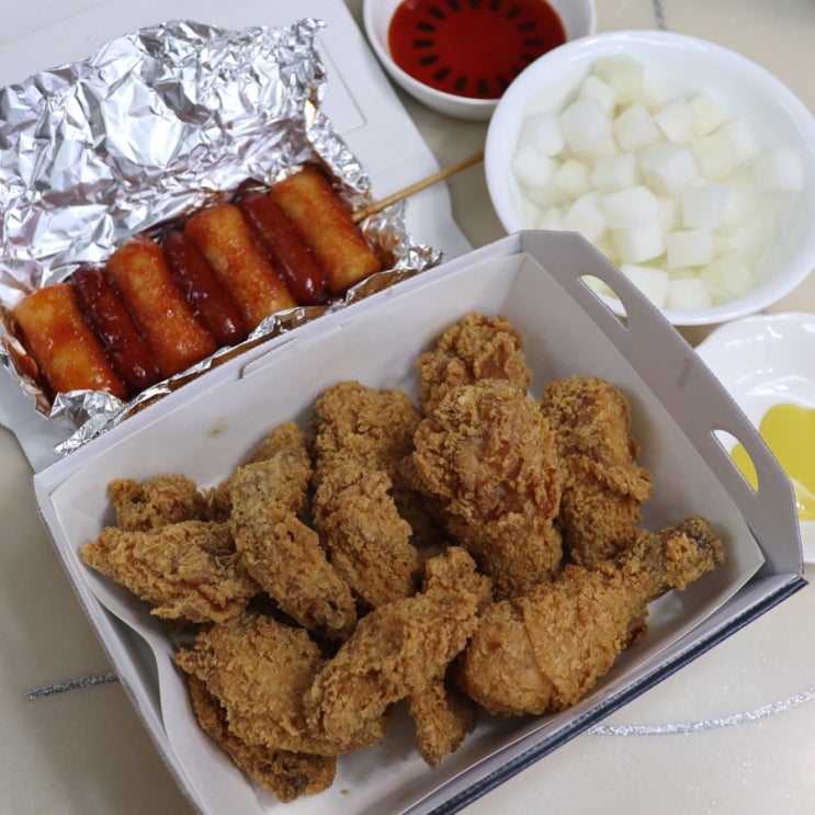  비비큐 황금올리브 치킨 콤보 소떡소떡 송도 배달 맛집