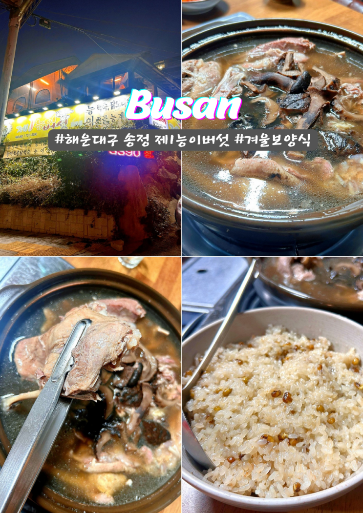  부산 해운대구 20년넘은 능이오리백숙 송정 제1능이버섯