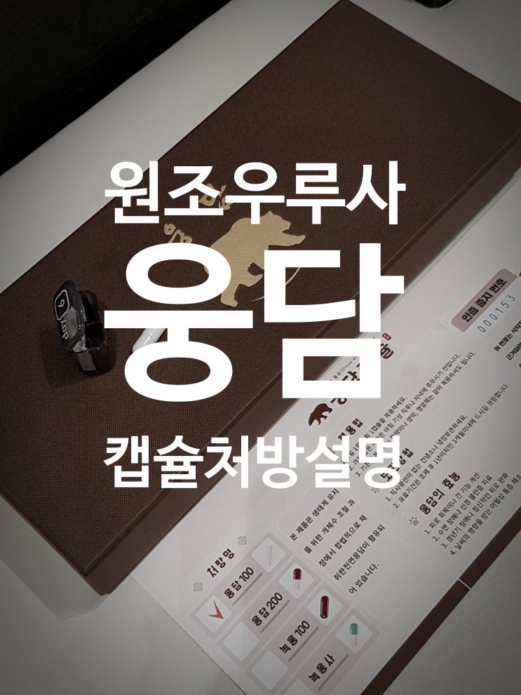  분당 한의원 웅담 캡슐처방의 효능 효과(원조 우루사)#웅담먹는이유#웅담먹는방법