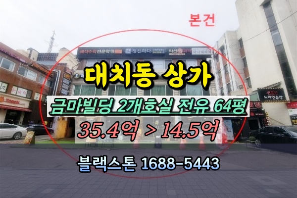  대치동상가 경매 금마빌딩 100평대 2개층 호실