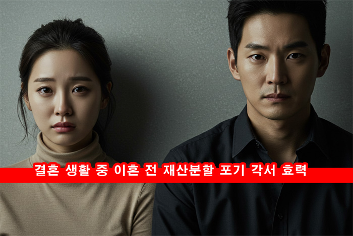  결혼 생활 중 이혼 전, 이혼 시, 이혼 후 재산분할 포기 각서 효력은
