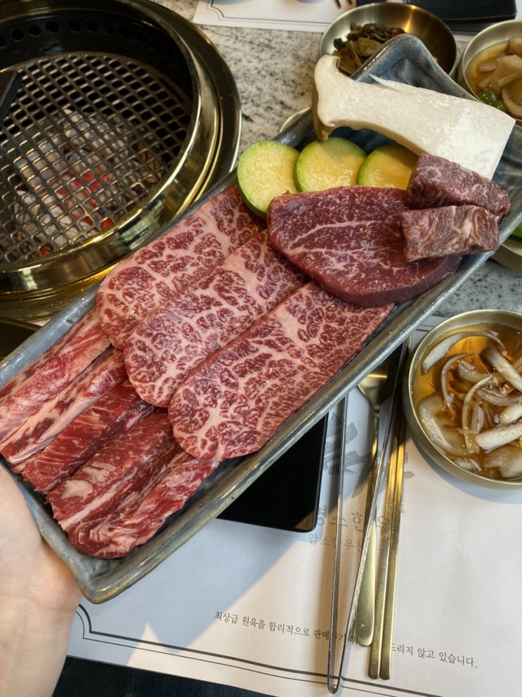  명지 소고기 명소한우 세트메뉴 먹어보기