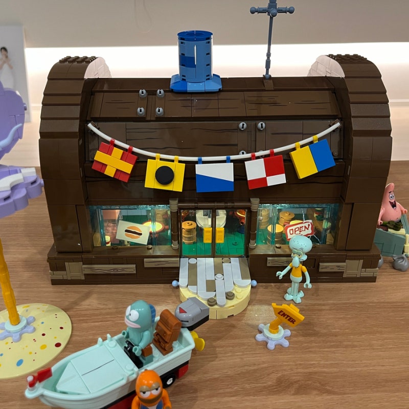 [레고??] 스폰지밥 레고(블럭) - 크러스티 크랩 (Krusty Krab) 집게리아 레고 (중국 레고)