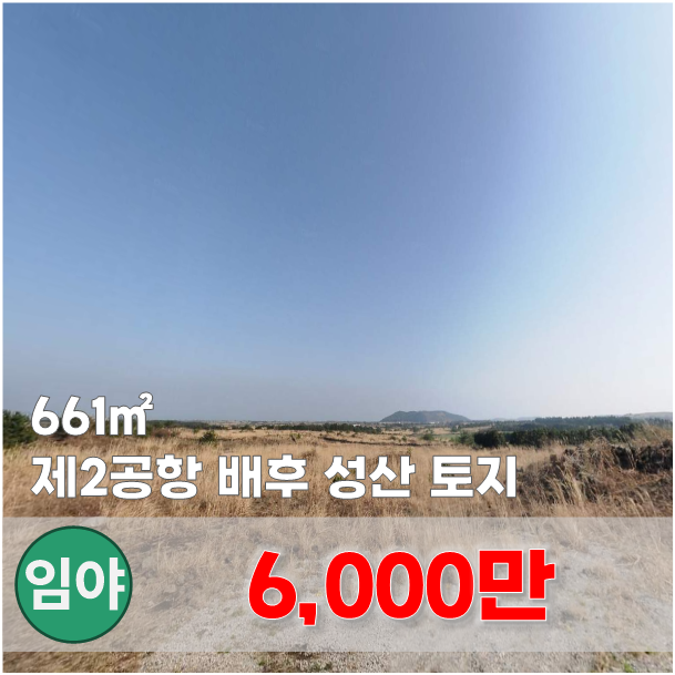  【매매】 제2공항 배후 성산, 가성비 최고로 투자할 수 있는  토지