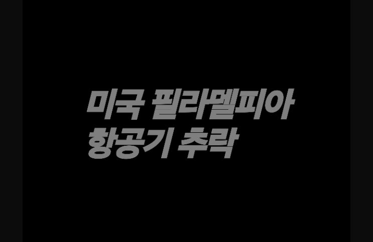 미국 <b>필라델피아 항공기 추락</b>
