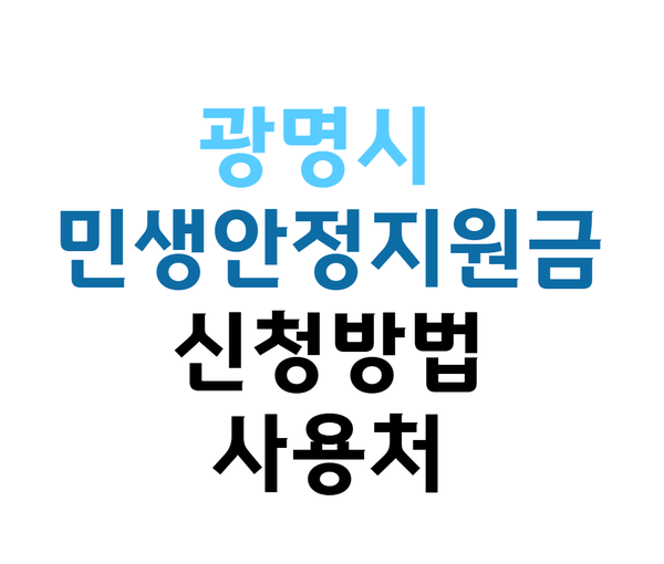 광명시 민생안정지원금(경기지역화폐) 사용처✅