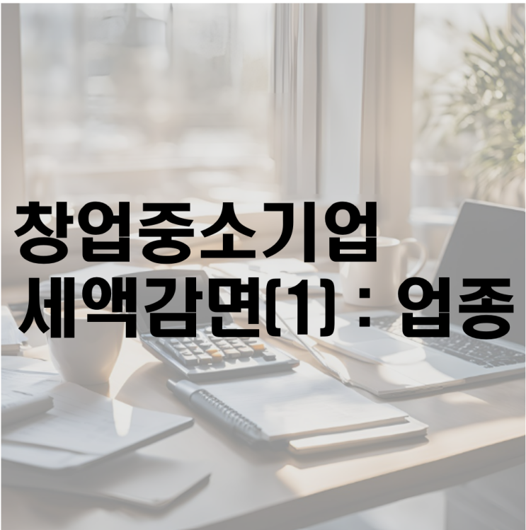  창업중소기업 세액감면(1) : 업종(ft. 금천구 가산동 세무사)