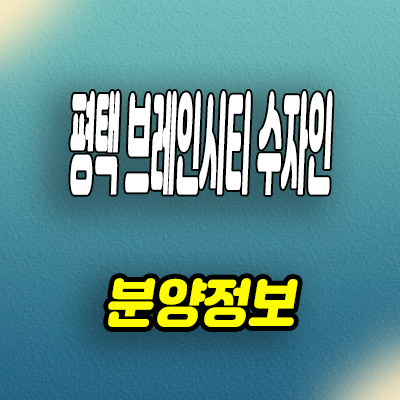  평택 장안동 수자인 신축 아파트 브레인시티 미분양
