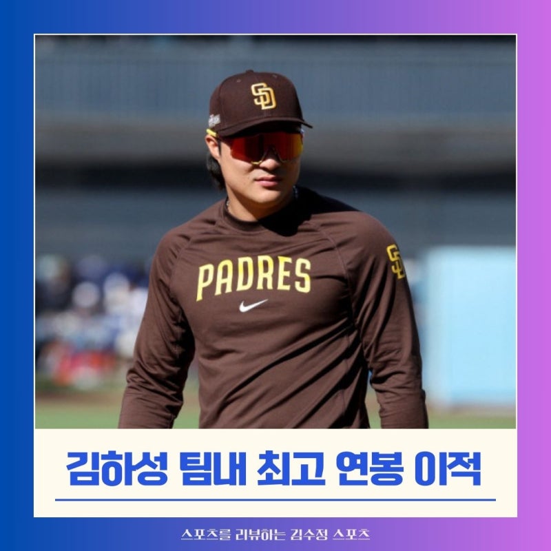김하성, 2년 총액 420억 원에 탬파베이로, 팀내 연봉 1위