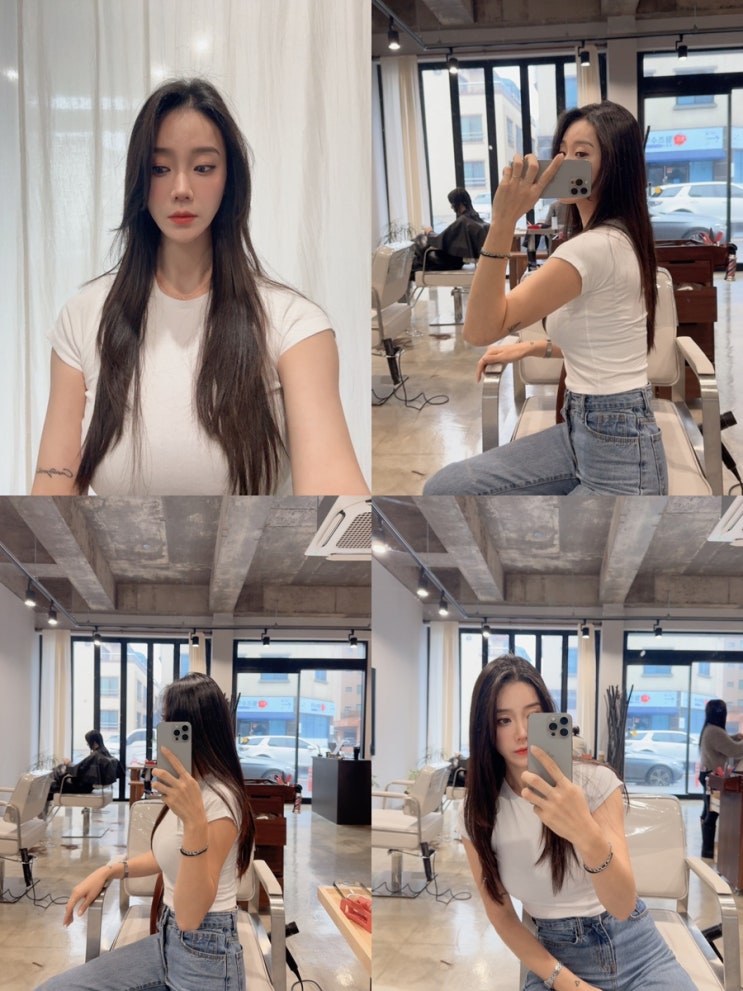  제주도 아라동 미용실 제주 미용실 고유 구남점 슬릭펌 차분한 머리 원하면 추천해 매직과 다른 느낌인 슬릭펌