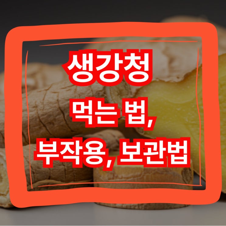  생강청 먹는법 부작용 보관기간 총정리! 건강하게 즐기는 방법