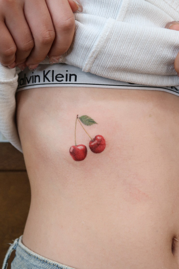 인천 청라 20대 여성 컬러타투 추천! 실사같은 체리타투 작업 리뷰!🍒