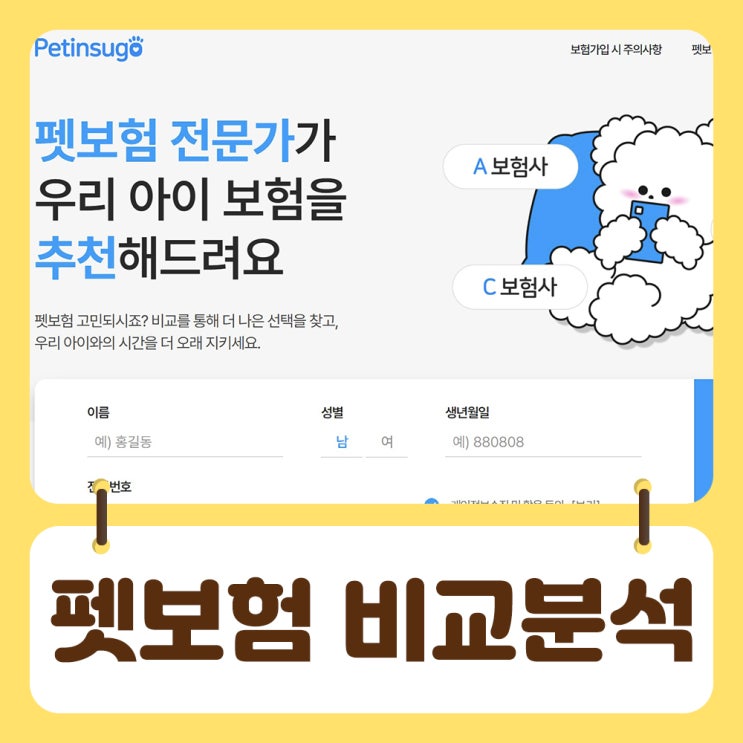  [펫보험 비교 추천]내 반려동물에게 맞춤 보험설계를 원한다면 인슈랩스에서 전문적으로 비교분석해요