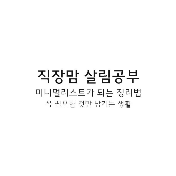  [살림] 미니멀리스트가 되는 정리법: 꼭 필요한 것만 남기는 생활