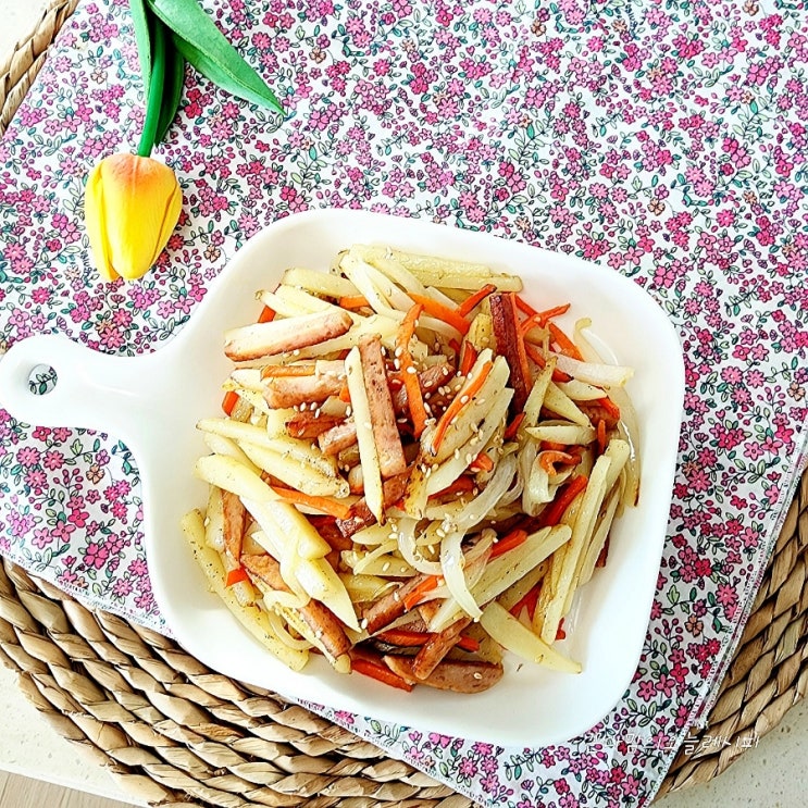 스팸 감자채 볶음 만들기 감자반찬 감자볶음 맛있게 만드는 법