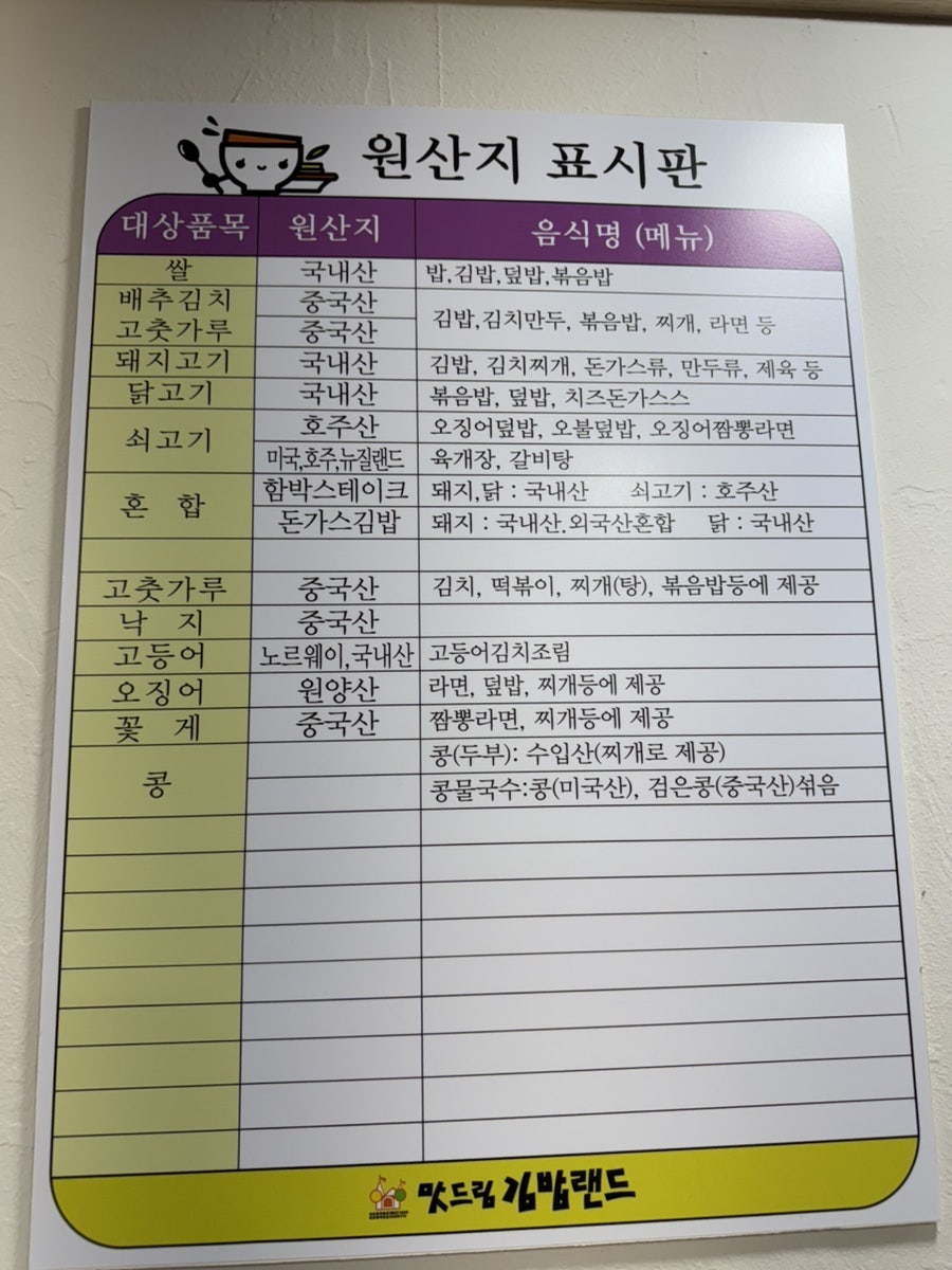 김밥랜드 첨단1호점 사진 4