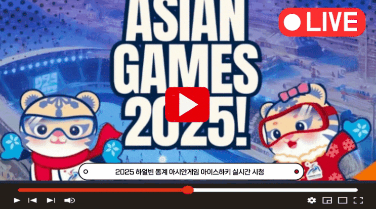 제9회 하얼빈 동계 <b>아시안게임</b> <b>아이스하키</b> 중계 일정 코리아... 