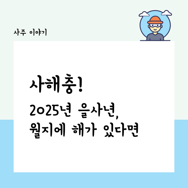  사해충! 2025년 을사년, 월지에 해가 있다면