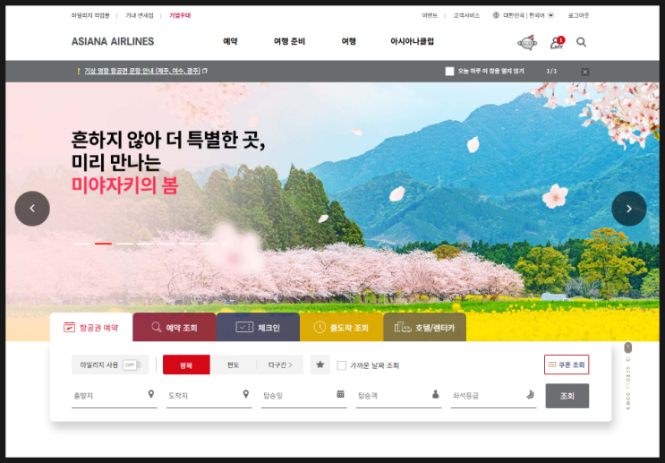  아시아나 마일리지 항공권 예약 방법 그 외 사용처 사용몰