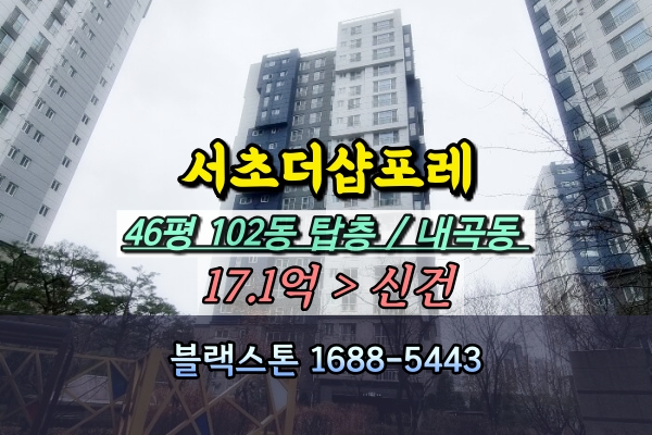  서초더샵포레 경매 46평 탑층 내곡동아파트
