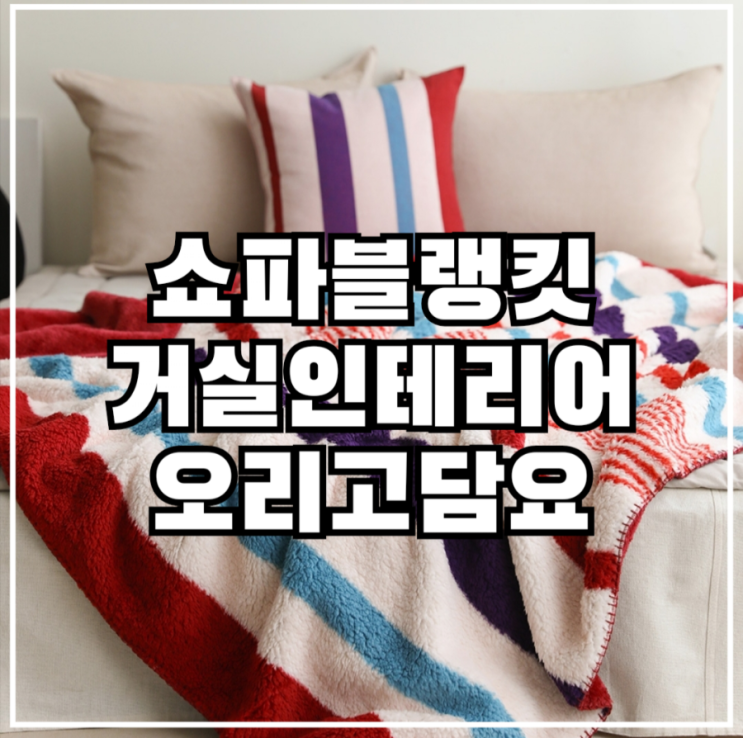  쇼파블랭킷 거실인테리어 오리고담요