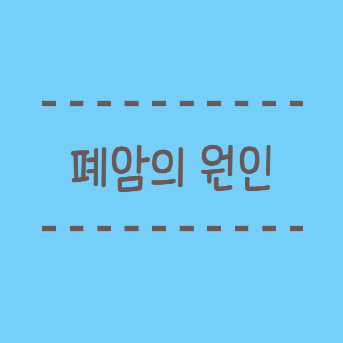  폐암의 원인 종류, 진단, 치료, 생활관리방법 석면노출?