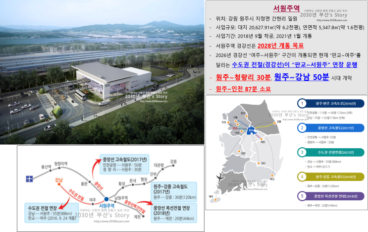  강남까지 1시간 거리가 된 서원주