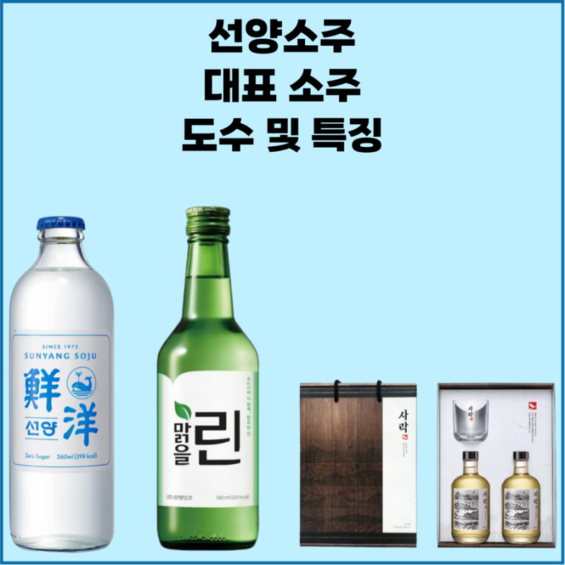 선양 소주의 대표 소주 선양 • 맑을 린(이제 우린) • 사락 도수 및 특징