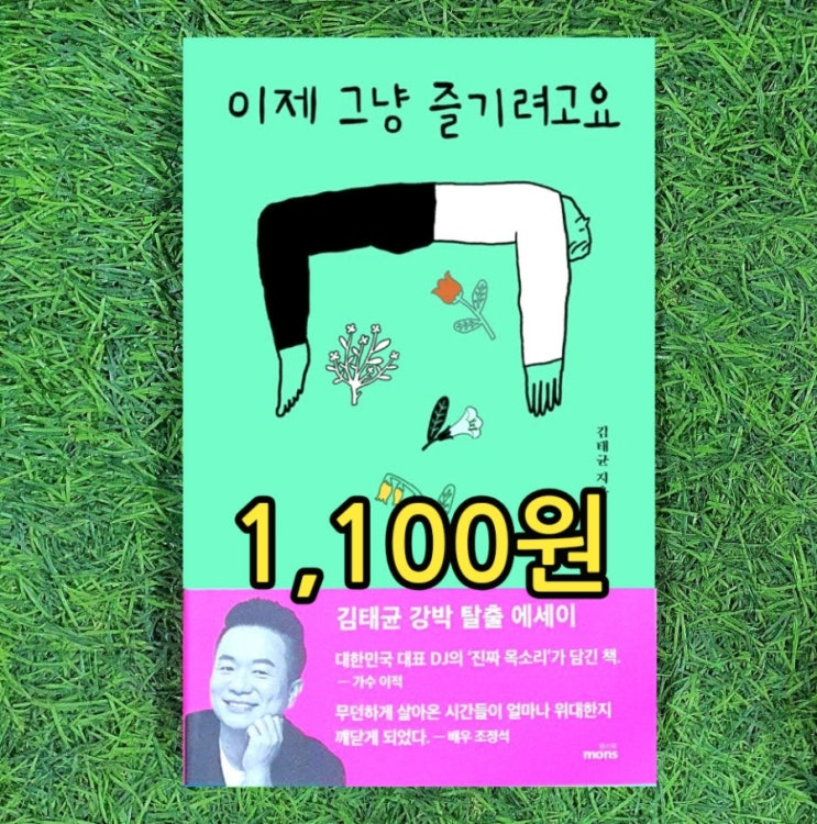 개그맨 김태균 강박 탈출 에세이 책 이제 그냥 즐기려고요 1,100원 가수 이적 배우 조정석 시인 원태연 추천사