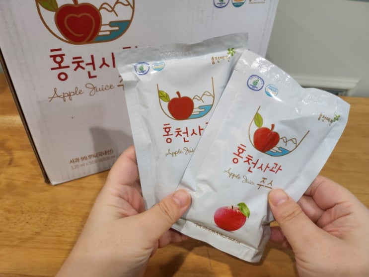  생사과즙 99.9%! 자연의 맛 그대로 하얀사과농원 홍천사과주스