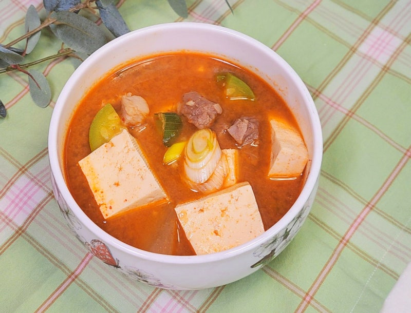 고깃집 된장찌개 레시피 백설 다담 된장찌개양념 두부 애호박 돼지 된장찌개 고깃집 안 가고....