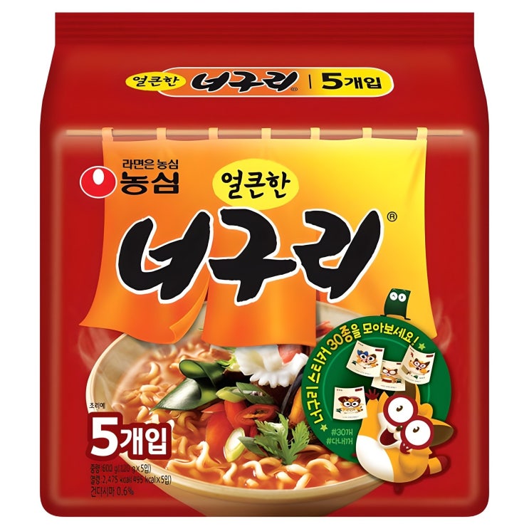  너구리 얼큰한 맛 120g, 5개