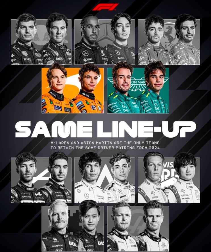  [F1 백과 끄적] 2025년 F1 선수와 팀 명단 및 경기일정 (+넷플릭스 F1, 본능의 질주 시즌7 공개일)