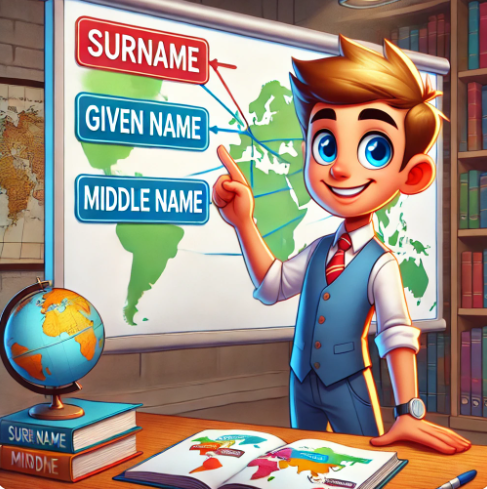 surname, given name, middle name 뜻 성인영어회화 헷갈리는 표현 공부