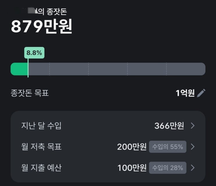  1억 모으기 챌린지 도전 879만원